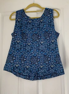 Ladies Vintage Blue Floral Blouse Size 8 - Picture 1 of 2