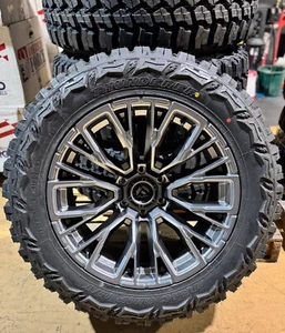 4) 20x10 Fuel D848 Rebar Gray Wheels 33" MT Tires 5x5.5 Dodge Ram 1500 - Picture 1 of 6