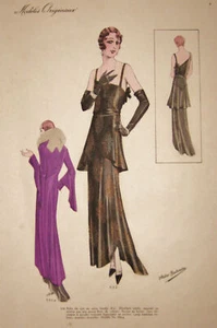 Figurino Atelier Bachroitz Paris originale 1931 - Imagen 1 de 1