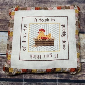 Almohada punto de cruz nido de pollo edredón patrón 13 X 13 tarea multicolor - Imagen 1 de 10