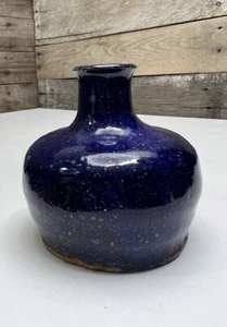 Vintage Small Hand Made Cobalt Blue Ceramic Pottery Bud Vase 💙 - Picture 1 of 12