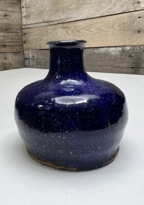 Vintage Small Hand Made Cobalt Blue Ceramic Pottery Bud Vase 💙 - Image 1 of 4