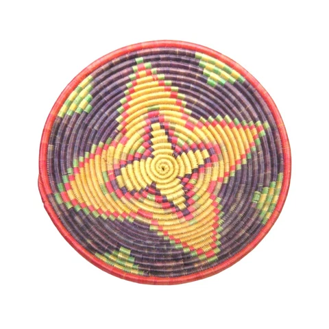 Coiled Basket Southwestern Boho Country Farmhouse Woven Bowl Decor 10.75 inch Cover