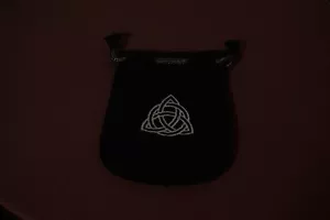 Triquetra Black Velveteen Drawstring Bag - For Dice, Runes, or Crystals - Picture 1 of 1