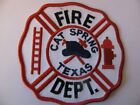 TEXAS  TX   -   Cat Spring  EMT  Fire Rescue  Dept  Patch Iron On  4"  Rare  Vtg