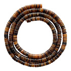 Stylo marron perles coquille 24 pouces de long brin 4-5 mm tranche Heishi Puka sans fermoir