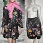 GUCCI SS2016 BLACK PAINTED LEATHER HORSE BIT SKIRT IT44
