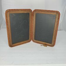 Antique Schoolhouse Student Slate Chalkboard Four Sided Leather Bound