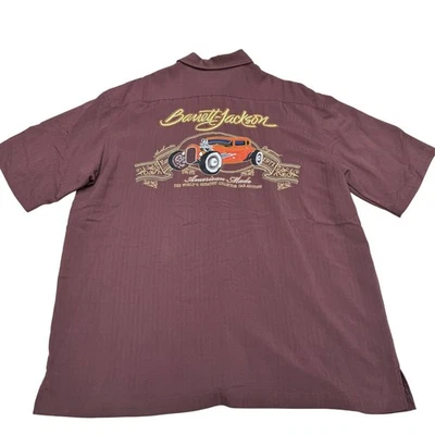 RARE Barrett Jackson Mens Button Down Shirt Embroidered Hot Rod Graphic, Size XL - Image 1 of 4