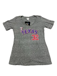 Neu mit Etikett MLB Original Merchandise Texas Rangers Damen V-Ausschnitt T-Shirt Größe Large - Bild 1 von 6
