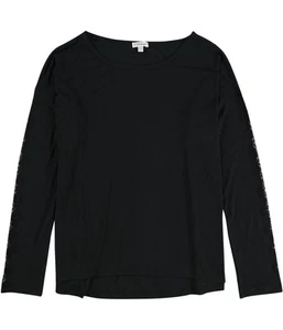 P.J. Salvage Womens Lace Cut-Out Sleeves Pajama Sleep T-shirt, Black, Medium - Picture 1 of 2