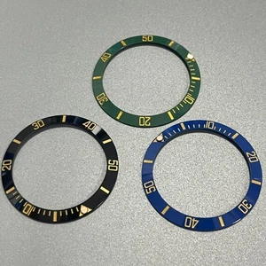 Para Rolex Submariner GMT 116610 Negro Oro Te Escrituras Bisel Cerámico 38mm Inserto - Imagen 1 de 8