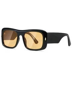 Nuevas gafas de sol Kimorn para mujeres y hombres de moda retro moda unisex lentes negras amarillas - Imagen 1 de 9