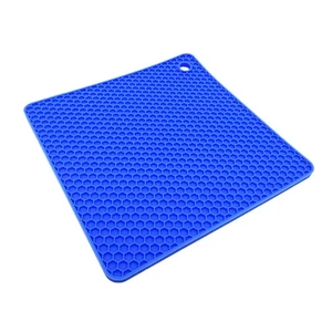 The Essentials- Harold Import Co-Silicone Honeycomb Trivet-7" Square-Blue - Picture 1 of 1