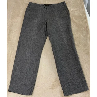 Брюки Ermenegildo Zegna мужские размер 38 коричневые льняные плоские спереди повседневные б/у в отличном состоянии - Изображение 1 из 4