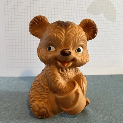 Mischa Bär/Quietschtier/Gummitier/Plastefigur/Teddy Honigbär Werbefigur DDR - Bild 1 von 4