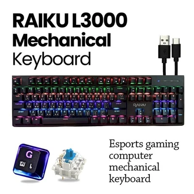 USB Connection Gaming Mechanical Keyboard Silent Wired Keyboard  Game - Image 1 of 4