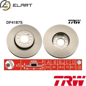 2x BRAKE DISC DF4187S FOR BMW X5E53X3E83 M57D30 M54B30 3.0L M57D30 2.9L 6cyl - Picture 1 of 16