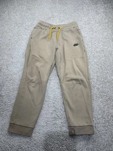 Nike Pants Boys Large Beige Fleece Jogger Tech Drawstring Tapered Sweatpants - Picture 1 of 12