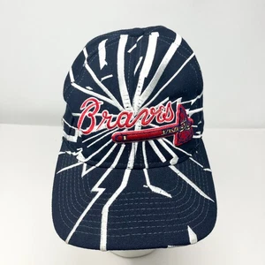 Vintage Starter Atlanta Braves Hat Snapback Collision Shockwave Shatter MLB Wool - Picture 1 of 9