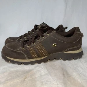 Skechers Grand Jam CHSD Chocolate Brown Leather Suede Shoes 46397 Sz. 10 VG+ - Picture 1 of 7