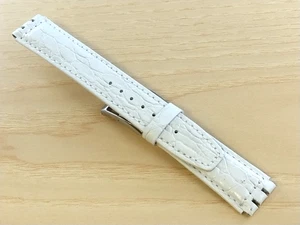 cinturino per Swatch gent 17 vera pelle, bianco stampa coccodrillo - Imagen 1 de 4