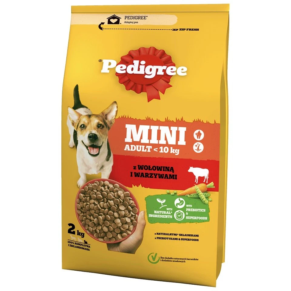 2 kg PEDIGREE Mini Adult Trockenfutter mit Rind und Gemüse kleine Hunderassen - Bild 1 von 1