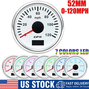 2" 52MM White GPS Speedometer 0-120MPH Gauge Waterproof for Marine Boat Car US - Picture 1 of 14