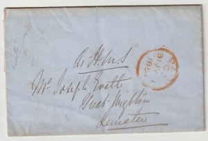 1854 AZUL UDC PELUCA LLEGADA MATASELLOS EN CARTA DE DEBER LEGADO DE WILLIAM JOHNSON - Imagen 1 de 3