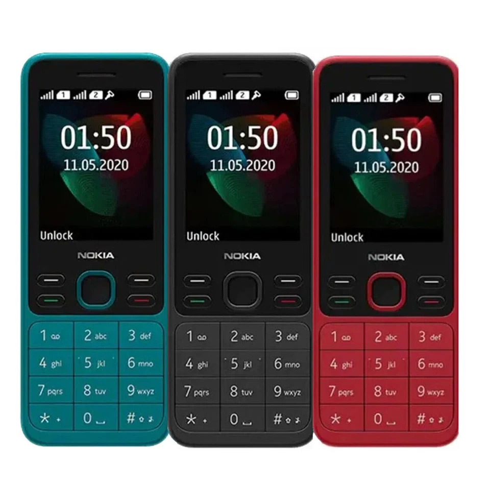 Original Nokia 150 Dual SIM Handy 2020 Ohne Simlock Cyan Schwarz Rot Neu und OVP