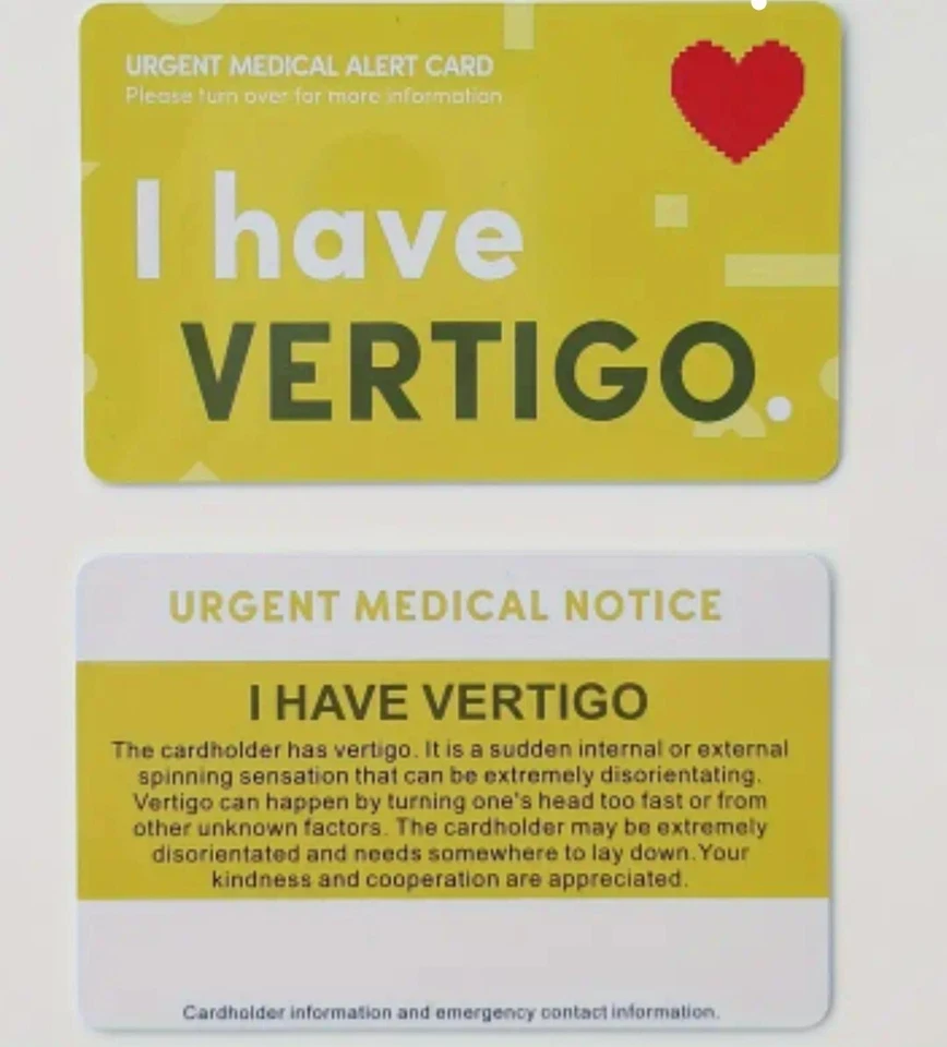 Billetera de concienciación sobre el vértigo tarjeta de salud - acabado brillante Foto 1 de 1