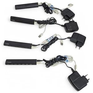 4 Pcs USB 2.0 Ultra Slim Alimenté Hub + Adaptateur 7 Port Portable Petit Belkin - Photo 1/4