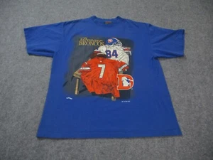 VTG Denver Broncos Shirt Mens Extra Large Blue Elway Sharpe Single Stitch 90s - Picture 1 of 14