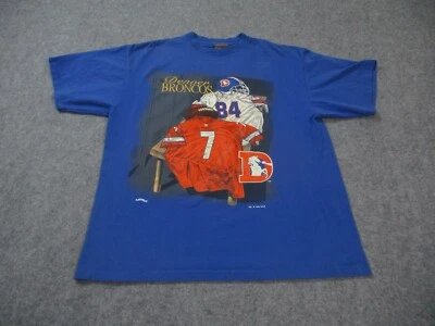VTG Denver Broncos Shirt Mens Extra Large Blue Elway Sharpe Single Stitch 90s - Image 1 of 4