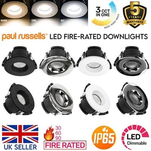 LED Fire Rated Downlight CCT Recessed Dimmable Ceiling Spotlights IP65 Downlight - Picture 1 of 10