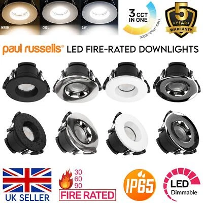 LED Fire Rated Downlight CCT Recessed Dimmable Ceiling Spotlights IP65 Downlight - Image 1 of 4
