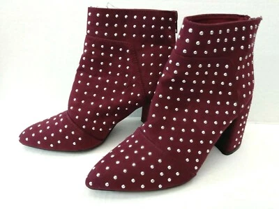 NEW Qupid Women's Burgendy Studded Faux Suede Fashion Boots Size 6 - Image 1 of 4