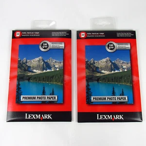 Lexmark Premium Photo Paper High Gloss Inkjet 2 Packs 4x6 20 Sheets Each- New - Picture 1 of 6