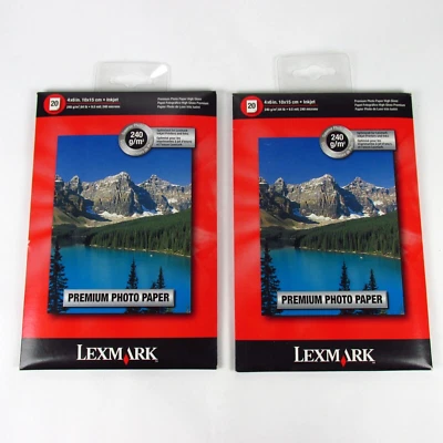 Lexmark Premium Photo Paper High Gloss Inkjet 2 Packs 4x6 20 Sheets Each- New - Image 1 of 4