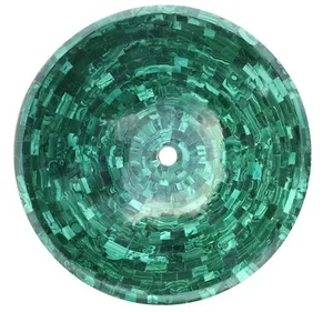 Made To Order Green Malachite Gemstone Inlay Mosaic Art Table, Kitchen Sink Deco - Picture 1 of 3