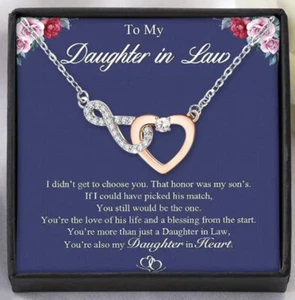 Gift For Daughter In Law Heart Necklace Gift From Mother-In-Law Gift For Her - Picture 1 of 4