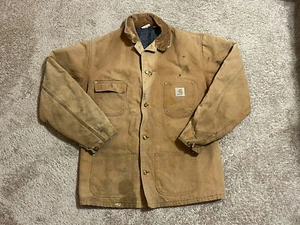 Vintage 80's Carhartt Jacket Mens 42T Tan Blanket Lined 6BLCT Field Chore Barn - Picture 1 of 10