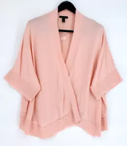 H By HALSTON Cardigan Sweater Top Women's Size XL Pink Open Front Lightweight - Picture 1 of 5