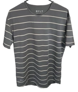 BYLT Drop Cut S/S Lux Size Large Blue Striped - Picture 1 of 4