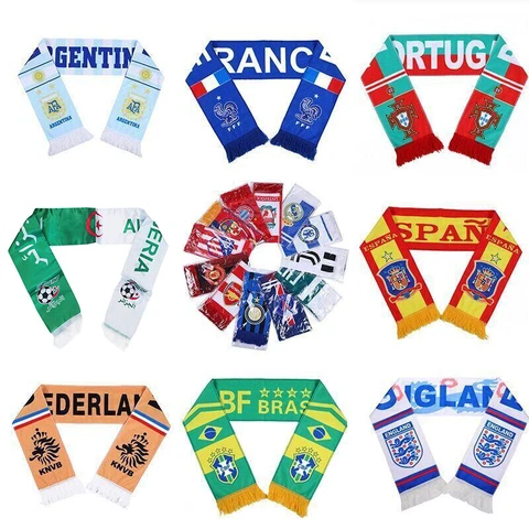 2022 World Cup National Team Countries Scarf Football Tassel Souvenir Theme Fans Cover