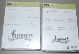 Stampin’ Up! Happy Wishes Stamp 2 Piece Set of 36 Stamps - NIP - Picture 1 of 2