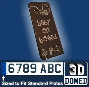 BABY Child on BOARD Car Pram Number Plate Side Sign Bumper Badge Sticker Sign - Picture 1 of 2