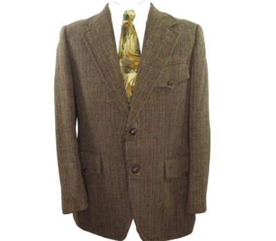 VTG Harris Tweed Jordan Marsh Elbow Patches Blazer Jacket SportCoat 40 S Holland - Image 1 of 4