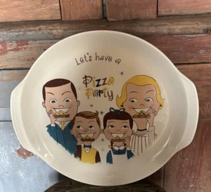 Vintage 1960s MCM Napco “Let’s Have A Pizza Party” Platter Plate - Picture 1 of 8