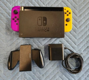 ⚡ Nintendo Switch HAC-001 96GB - Purple/Orange Joy Cons CHRONOS: B t Ages Bundle - Picture 1 of 7